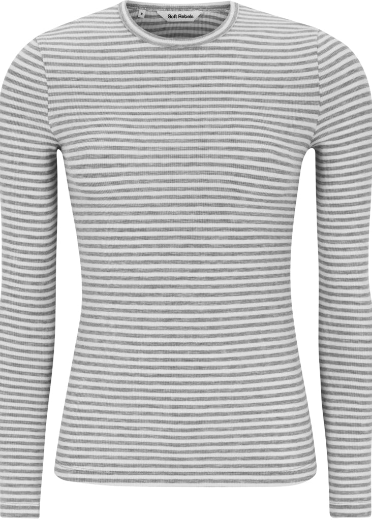 T-shirt, langærmet m. rund hals