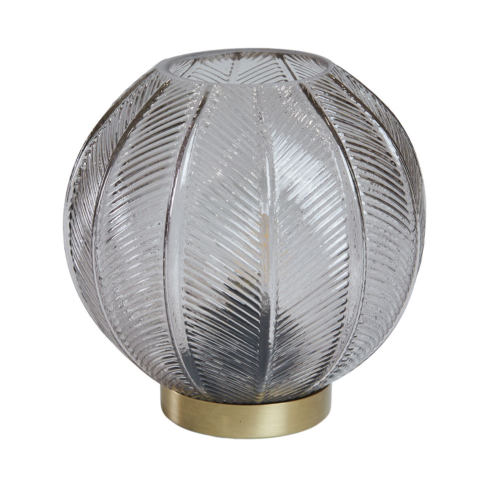 Lampe LED, blågrå D15x15cm glas F