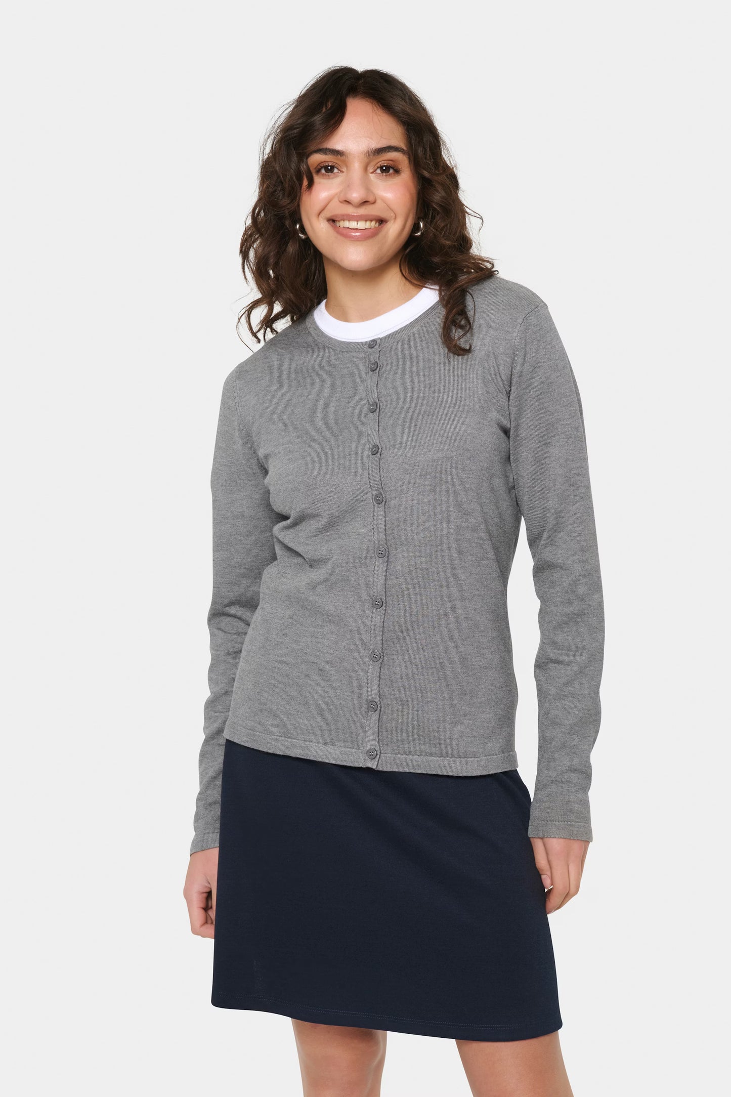 Strik; Cardigan, grå