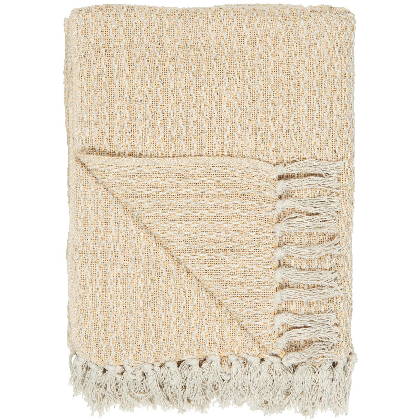 Plaid creme/gult mønster