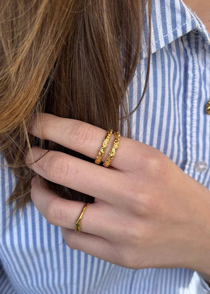 Ring, enkel og fin Rusty Ring - 18 karat guldbelagt