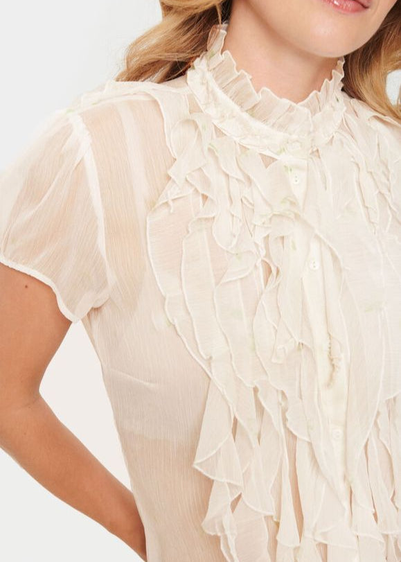 Skjortebluse, Lilja. Farve: Creme UDSOLGT