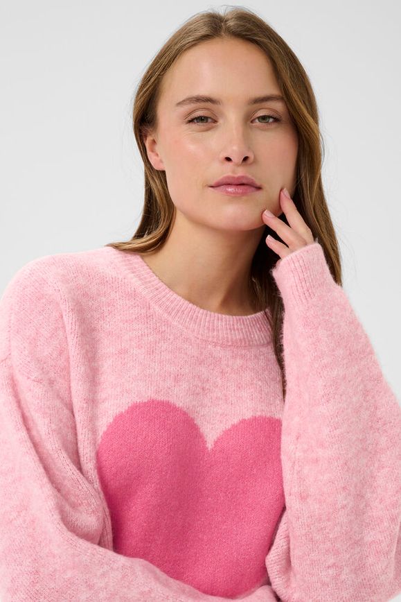 Pullover, strik med hjerte