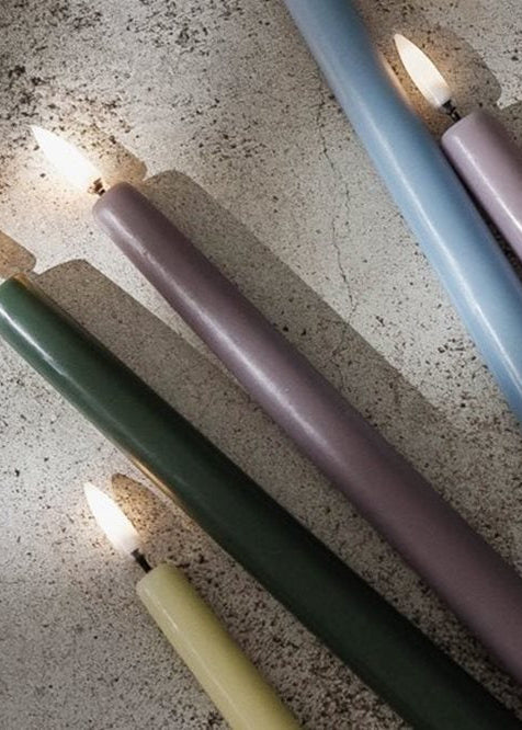 Classic Taper Candles W2,3 x H25 cm (2-pack). Sandstone, Smooth