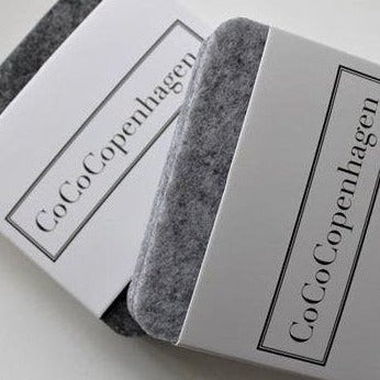 Bordskånere/coasters. Filt, Lysegrå