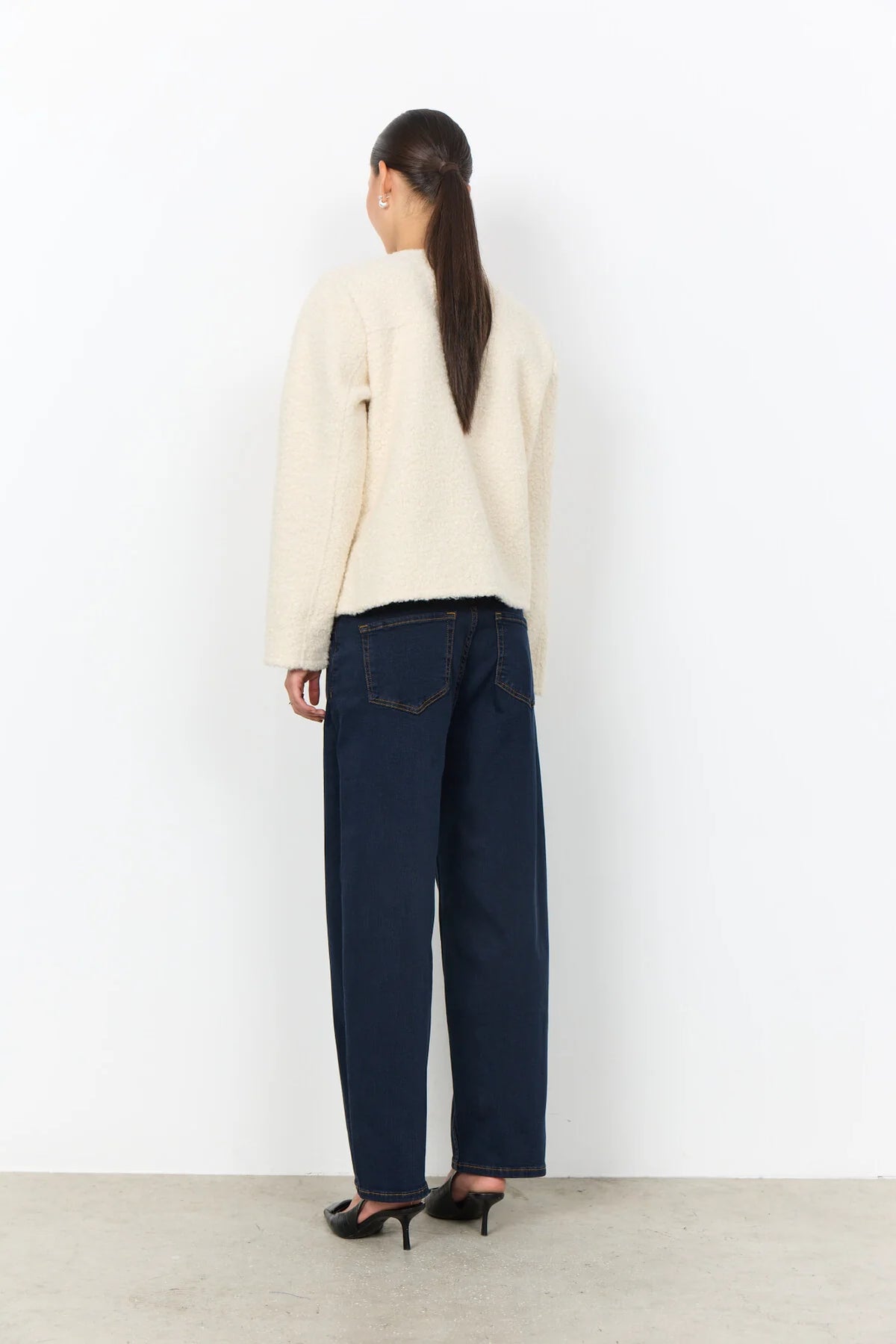 Jakke, kort creme