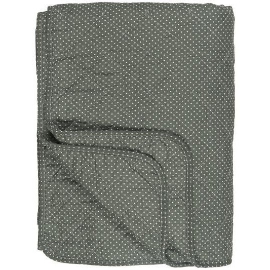Quilt/Vattæppe; Olivengrønt m. små prikker