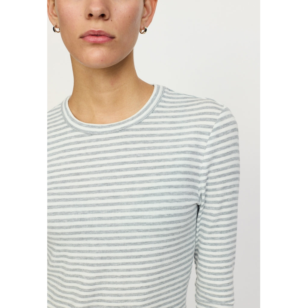 T-shirt, langærmet m. rund hals