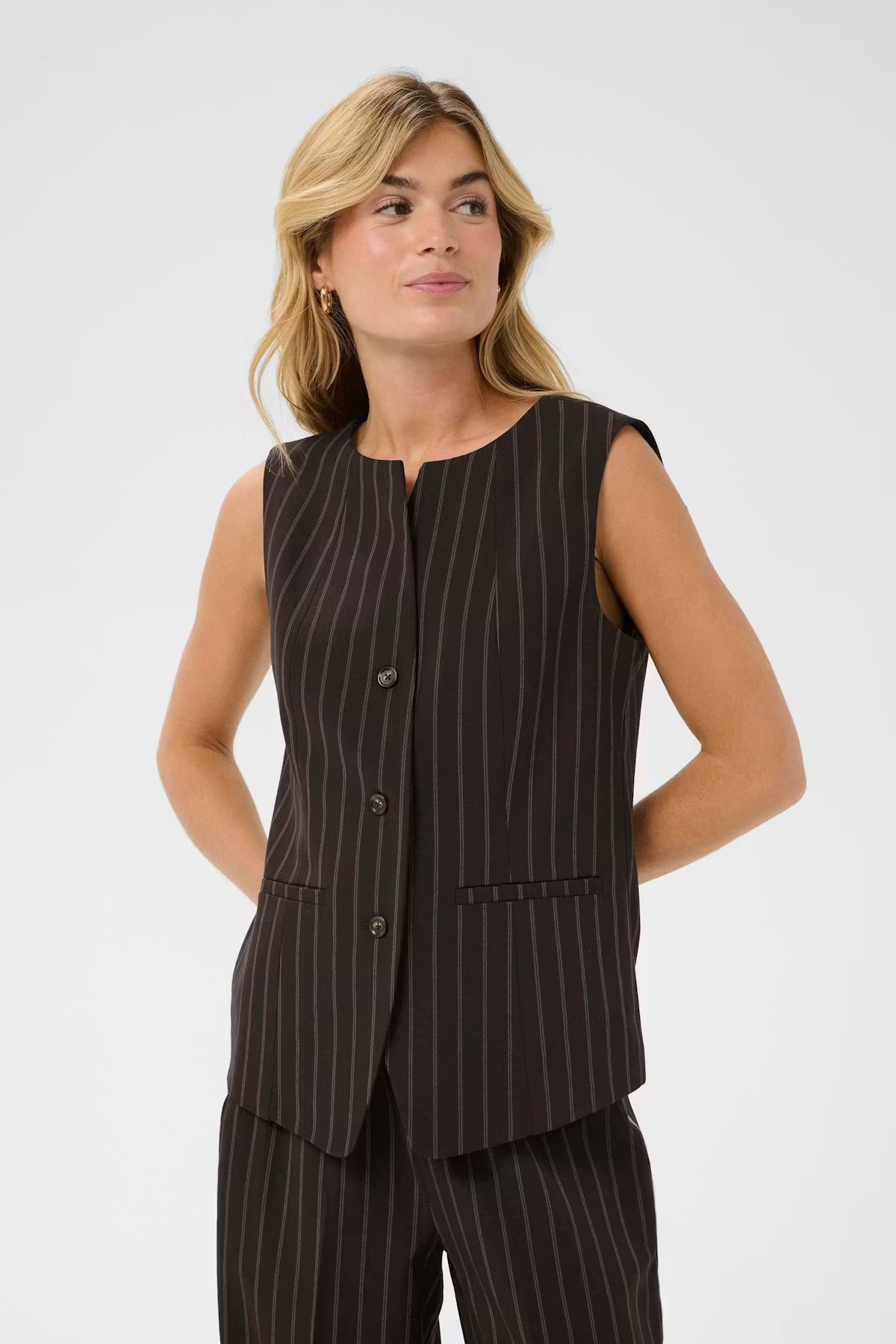 Vest, nålestribet