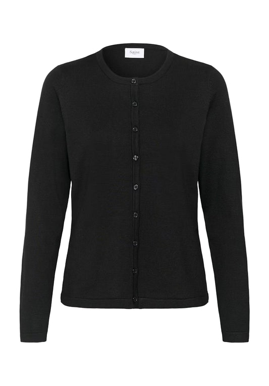 Strik; Cardigan. Sort