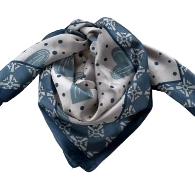 Tørklæde, blå/petroleumsblåt