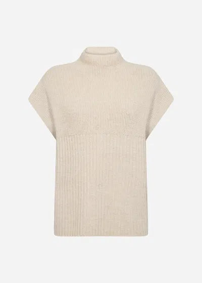 Vest, strik med høj hals