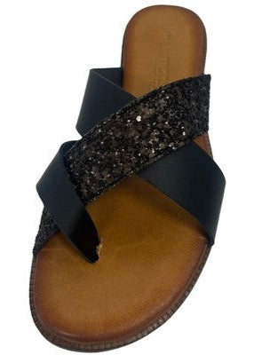 Sandal. Tim&Simonsen. Mrk. Otilia (Negro/testa glitter). Før kr. 749 Nu. kr. 519 !!