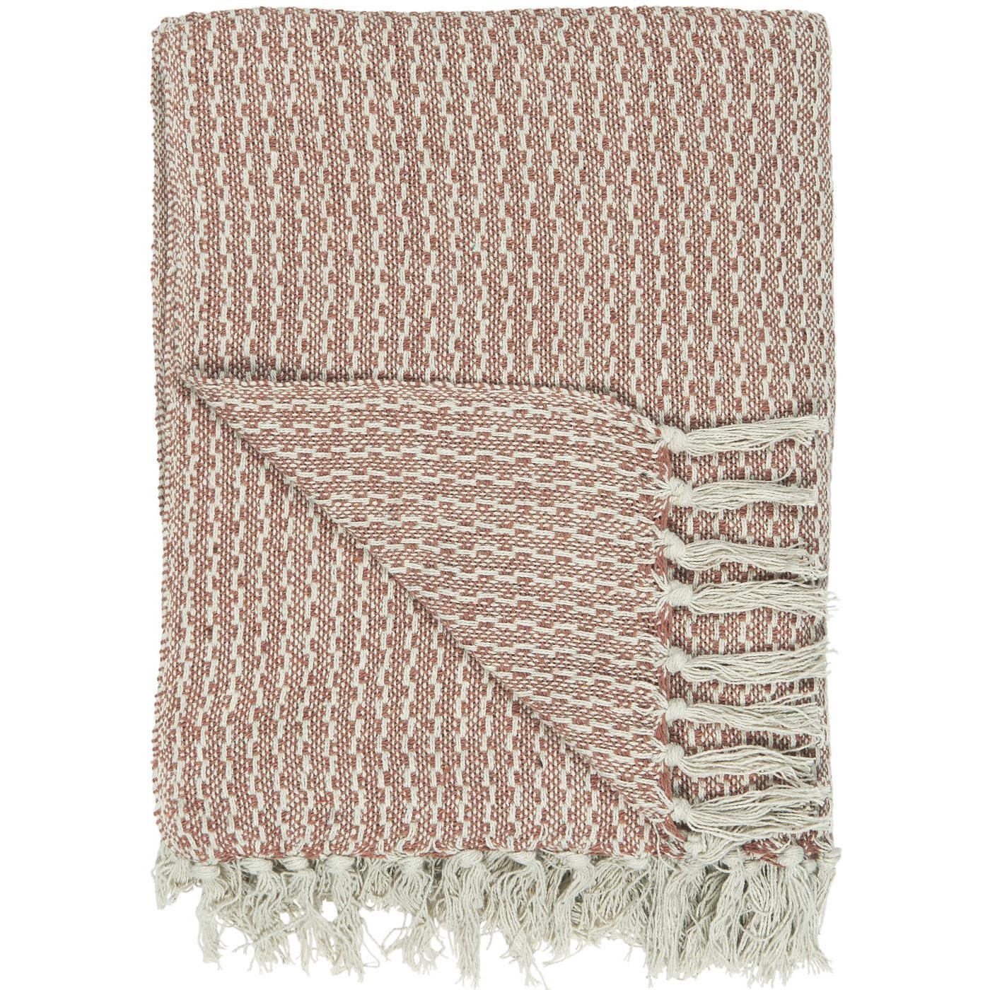 Plaid: Creme/rosafarvet mønster