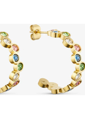 Colorful Hoops - 18 karat guldbelagt