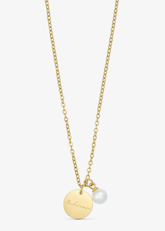 Pearl Necklace - BEDSTEMOR - 14 karat guldbelagt  Variant: Guldbelagt