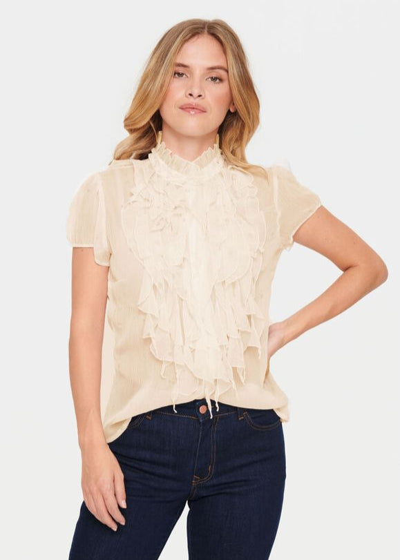 Skjortebluse, Lilja. Farve: Creme UDSOLGT