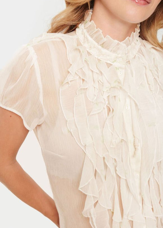 Skjortebluse, Lilja. Farve: Creme UDSOLGT