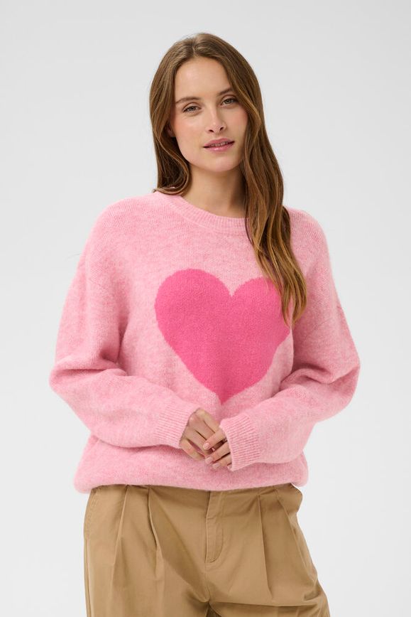 Pullover, strik med hjerte