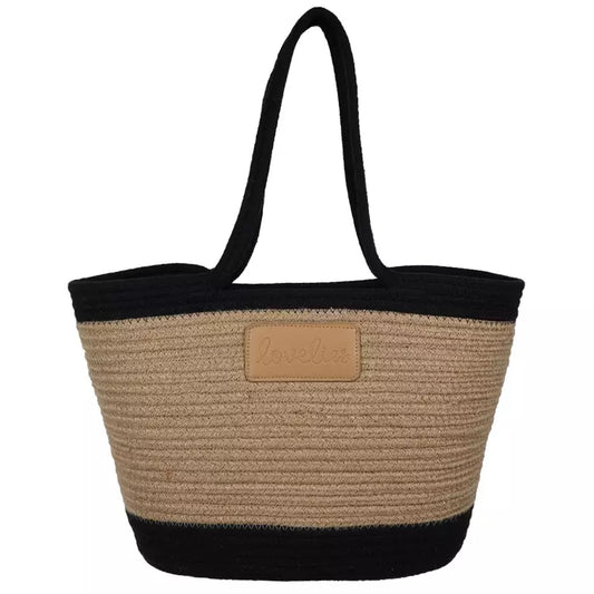 Flamencos Beachbag, Mediu. Farverne jute med sort eller orange