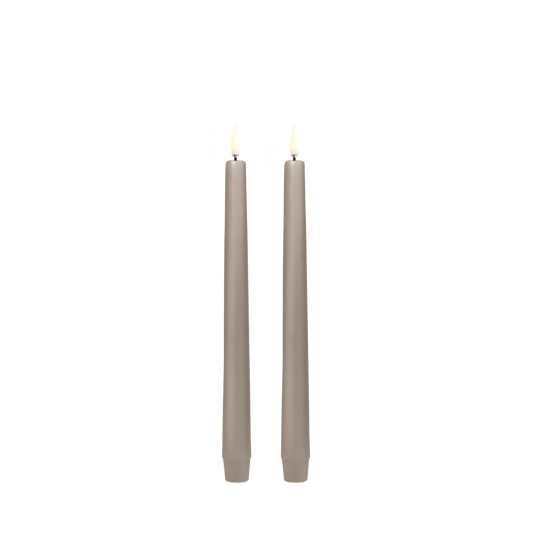 Classic Taper Candles W2,3 x H25 cm (2-pack). Sandstone, Smooth